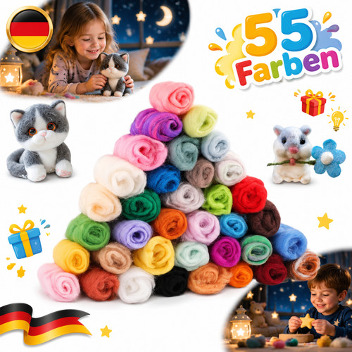 Filzwolle set farben - filzwolle,